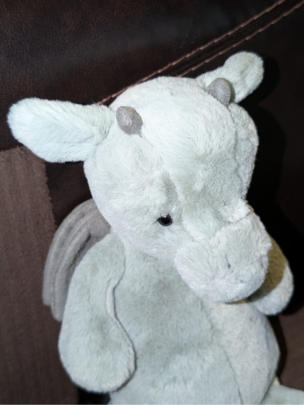 JELLYCAT London BASHFUL DRAGON Plush Sage Green Stuffed Animal Toy - Med 12" - Picture 2 of 7